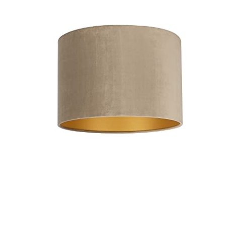 Uniqq Lampenschirm Velours taupe Ø 35 cm - 20 cm hoch