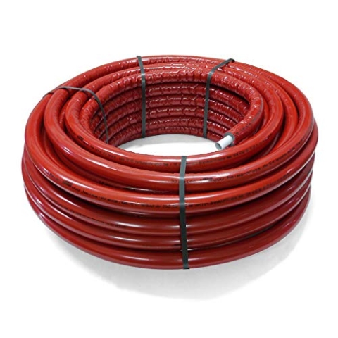 Pipetec Aluverbundrohr Aluminium Mehrschichtverbundrohr 26x3 mm 10mm rot 25m Isolierung PEX Mehrschicht-Verbundrohr MV-Rohr Mehrschichtrohr Heizung Wasser