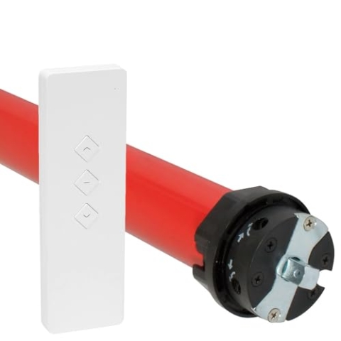 superrollo Funk Rollladenmotor RM10MMB (SW60, 10 Nm), inkl. Fernbedienung, Rohrmotor mit Funksteuerung, bis 3,5 m² Rolladenfläche (Rollladen max. 20 kg), Komplettset für 60 mm Achtkantstahlwelle