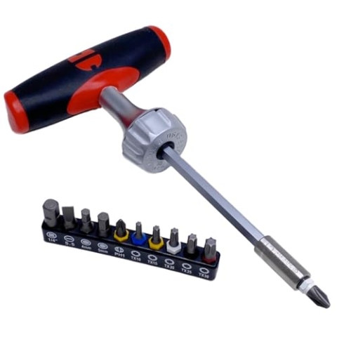 Würth Zebra T-Griff Ratschen Schraubendreher 1/4 Zoll 40NM inkl. Bits 12 Teile TX PH Schlitz Kreuzschlitz Schraubenzieher mit Ratschenfunktion 061363040