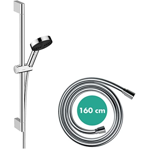 hansgrohe Duschset Pulsify Select S, Duschkopf wassersparend mit Schlauch und Halterung, verstellbar, Handbrause mit 3 Strahlarten Relaxation, Chrom