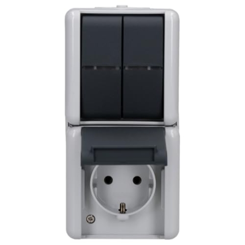 Jung 875W SCHUKO-Steckdose mit Serienschalter
