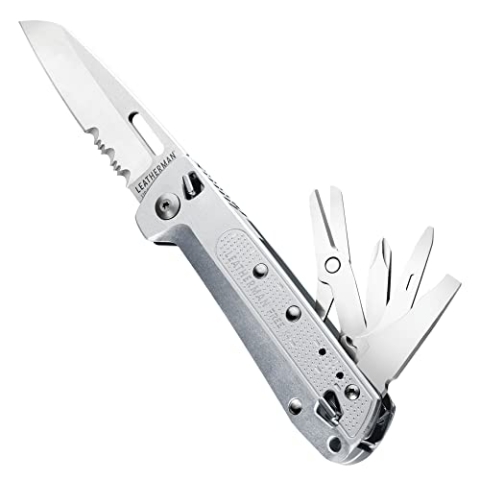 Leatherman 488954 Free K4X Multifunktionsmesser mit Magnet-Technologie und 9 Tools, Aluminum Griffschalen und Taschenclip