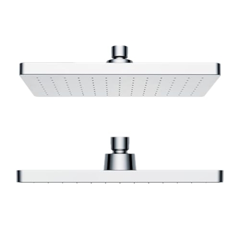 Regendusche [Duschkopf & Selbstreinigung] – Kalkfreie & Rostfreie Regenwalddusche | Wellness-Regenbrause (verchromt, eckig)