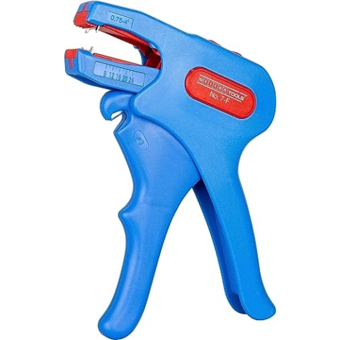 WEICON TOOLS 51001007 Abisolierzange No. 7-F für 0,75-4,00mm² Flachkabel mit Seitenschneider, blau/rot