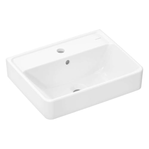 hansgrohe Xanuia Q Handwaschbecken, 1 Hahnloch, mit Überlauf, 500x390mm, weiß, SmartClean, 61008450