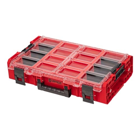 QBRICK SYSTEM Werkzeugkoffer Werkzeugkasten Leer Werkzeugkiste ONE Organizer XL 2.0 RED Ultra HD Rot 600 x 400 x 145 mm