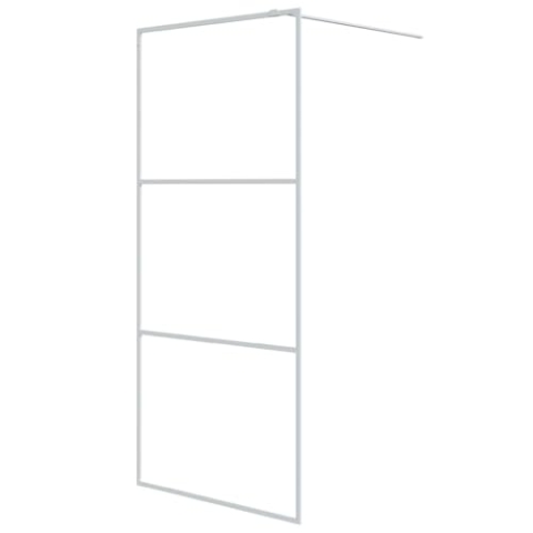 vidaXL Duschwand für Walk-In Dusche Duschabtrennung Duschtrennwand Duschkabine Duschtür Eckeinstieg Trennwand Weiß 90x195cm ESG-Klarglas