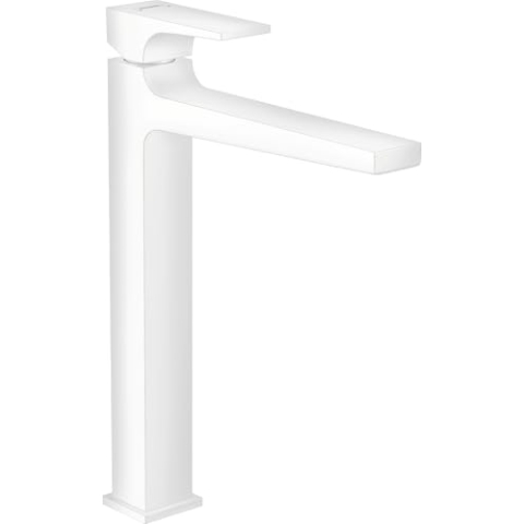 hansgrohe Wasserhahn Metropol, wassersparende Armatur mit Komfort-Höhe 260mm mit Push-Open Ablaufgarnitur, Mattweiß