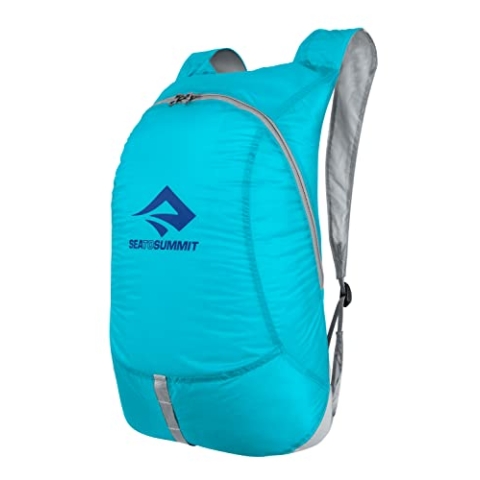 Sea to Summit - Ultra-Sil Tagesrucksack 20L - Wasserabweisender & Ultraleichter Rucksack - Cordura-Gewebe 30D - Eiergroßer Packsack - 2-Wege-Reißverschluss - Für Reisen - Atoll Blue - 72 g