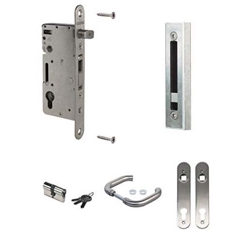 LOCINOX Drehtor Einsteckschloss H-Wood-SET, Flügeltorschloss, Drehtorschloss, Holztor