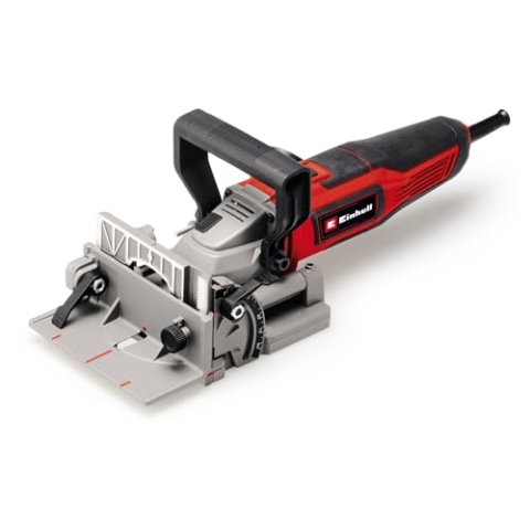 Einhell Flachdübelfräse TE-BJ 900 (900 W, 20 mm Frästiefe, stufenlose Winkel-/Höheneinstellung, 6-stufige Tiefenverstellung, Staubfangsack, inkl. 100 mm Fräsblatt)