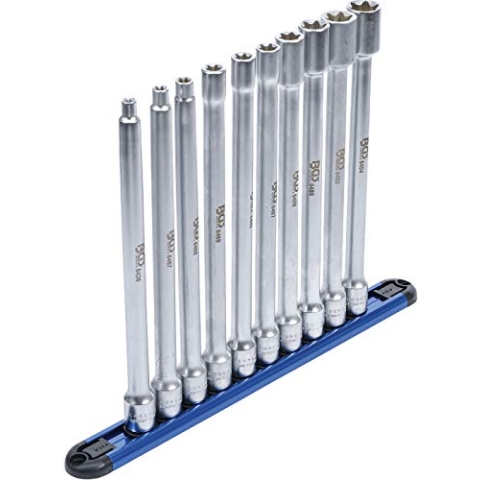 BGS 70026 | Steckschlüssel-Einsatz-Satz E-Profil | XXL | Antrieb Innenvierkant 10 mm (3/8") | SW E6 - E20 | 10-tlg.
