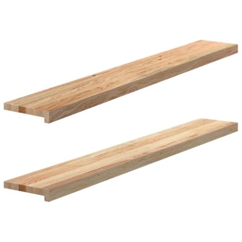 vidaXL Fensterbänke 2 Stk. Unbehandelt 140x20x2 cm Massivholz Eiche, Fensterbrett, Holz Treppenstufe, Holz Fensterbrett, Fensterbank Eichenholz
