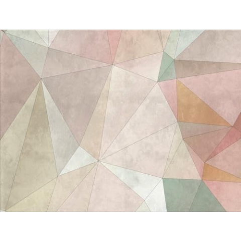 Livingwalls Fototapete Geometrisch Bunt Beige Rosa 382861 The Wall 3,71 m x 2,80 m Wohnzimmer Schlafzimmer Küche Esszimmer