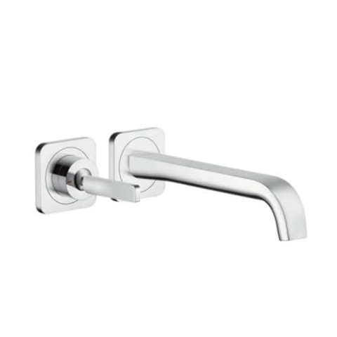 Axor 36106000 Wasserhahn Citterio E Einhebel-Waschtischarmatur Unterputz, Auslauf Länge 220mm, Wandmontage, Chrom