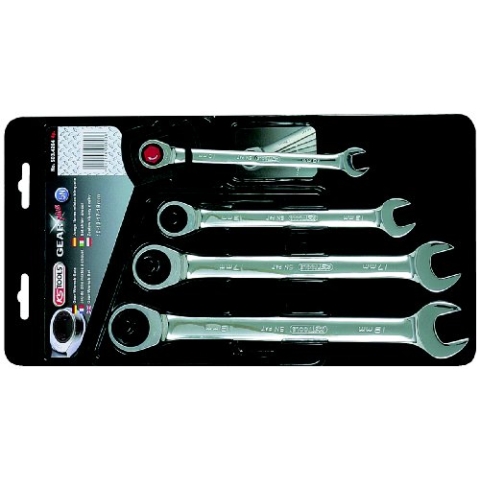 KS Tools 503.4204 GEARplus Ratschenringmaulschlüssel-Satz, 4-tlg. 10-19mm