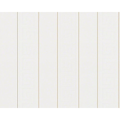 VERSACE WALLPAPER Vliestapete Greek Luxustapete geometrisch grafisch 10,05 m x 0,70 m metallic weiß Made in Germany 935241 93524-1