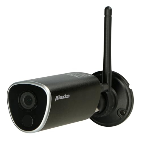 Alecto DVC216IP WLAN IP Kamera - Schwenkbare Überwachungskamera Außen - IP66 Wasserbeständig- IR Nachtsicht - Bewegungsmelder - Micro-SD - LAN - schwarz