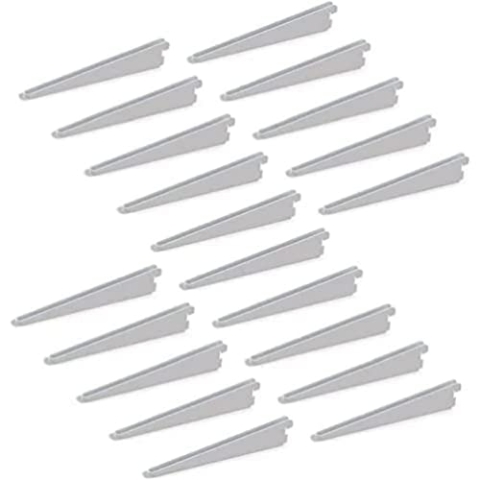 Emuca - Regalwinkel für Leistenprofil, doppelte Bohrung, Durchlass 32 mm 270mm, Set aus 20 Stück, Weiß, 170 mm