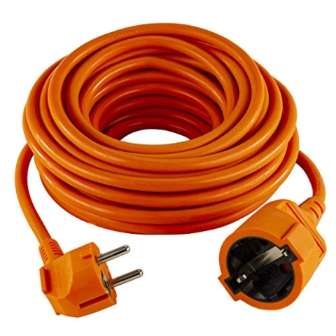 REV Verlängerung, Verlängerungskabel mit Winkelstecker 25m, 3680W, orange