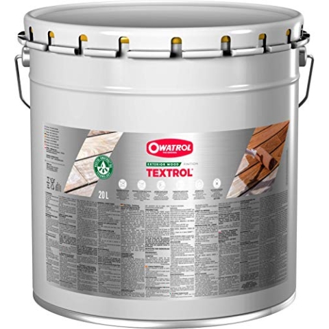 OWATROL – TEXTROL – 20 L – Eiche rustikal – Holzsättiger für den Außenbereich auf natürlicher Pflanzenölbasis für Holzhäuser, Zäune, Gartenhäuser, Holzfassaden, Terrassen und Möbel