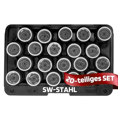 SW-Stahl 02383L Felgenschloss Demontagesatz VW, 20-teilig