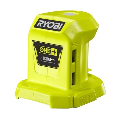 RYOBI 18 V ONE+ Akku-USB Adapter R18USB-0 (Ladeanschlüsse 1,0 A/2,1 A, ohne Akku und Ladegerät)