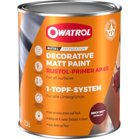 Owatrol Primer AP.60 Primer und Dekor-Finish, matt, 2,5 l, Braun Rot