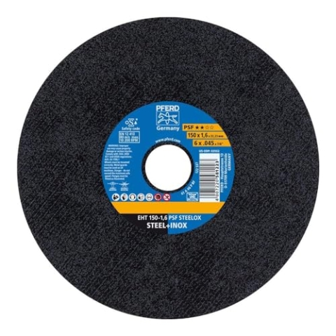 PFERD Trennscheibe PSF STEELOX 25 Stück | 150 x 1,6 x 22,23 mm, gerade | 61724121 – für Stahl und Edelstahl (INOX)