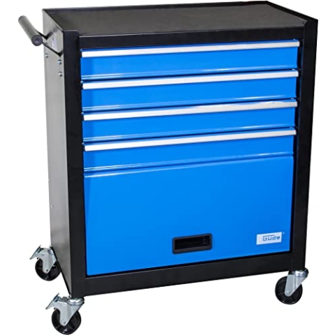 Güde 40879 Werkstattwagen GW 4.1 (4 Schubladen, belastbar bis 75 kg, Metall, Blau, kompakt)