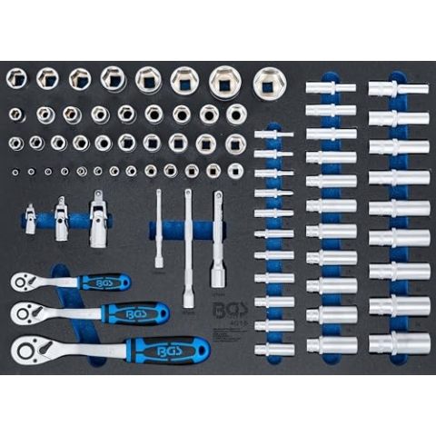 BGS 4015 | Werkstattwageneinlage 3/3: Steckschlüssel-Satz | 80-tlg.