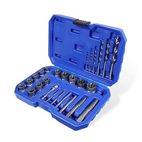 CCLIFE 26tlg 3/8" Cr-Mo Spezial Steckschlüssel Einsatz Linksausdreher Schraubenausdreher Nuss Stecknuss Muttern Entferner | 8-19mm | Turbonüsse