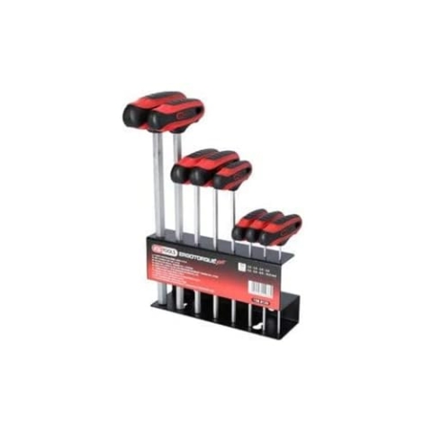KS Tools 158.8130 ERGOTORQUEplus T-Griff-Innensechskant-Schlüssel-Satz, 8-tlg.