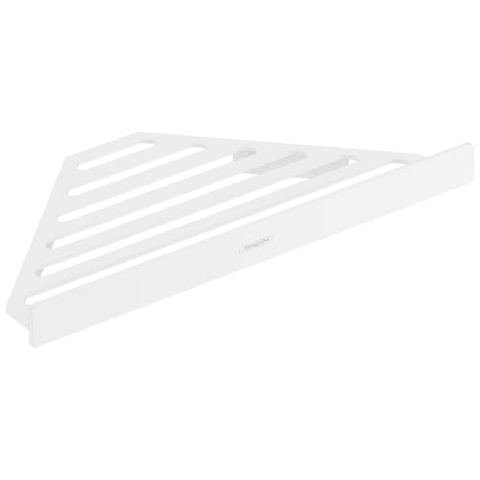 hansgrohe AddStoris - Duschablage, Duschkorb, Eckregal Bad, Duschregal Ecke, Seifenkorb, Seifenablage Dusche, Badezimmer Zubehör, Mattweiß, 41741700