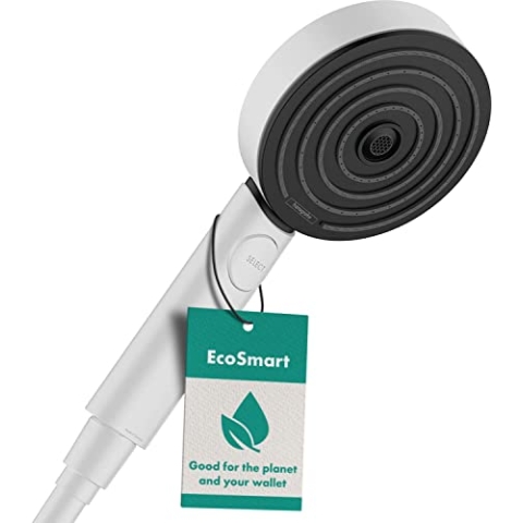 hansgrohe Duschkopf Pulsify Select S, Duschbrause wassersparend, 3 Strahlarten Relaxation, Antikalk-Funktion, Mattweiß, Kunststoff