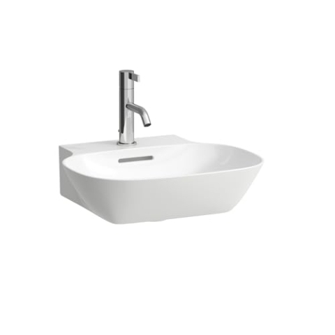 Laufen INO Handwaschbecken, 1 Hahnloch, mit Überlauf, 450x410, weiß, Farbe: Weiß - H8153010001041