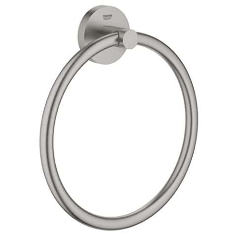 GROHE Start - Handtuchring (Material: Metall, verdeckte Befestigung, zum Kleben oder Bohren), supersteel, 41174DC0