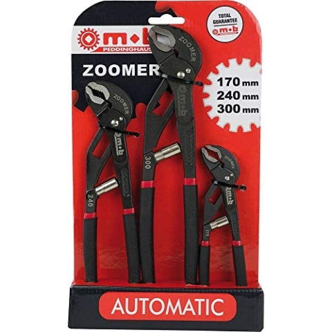 Peddinghaus Handwerkzeuge Wasserpumpenzangen-Set "Zoomer" 3 teilig, 6483030001