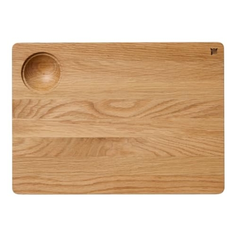Fiskars Norden Schneidebrett, Groß, 36 x 25,5 x 3,1 cm, Mit Vertiefung, Eichenholz, 1065712