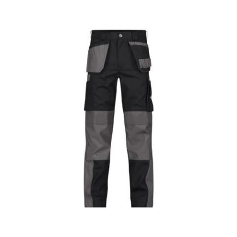 DASSY® Seattle Zweifarbige Arbeitshose mit Holstertaschen und Kniepolstertaschen - Größe 52 - SCHWARZ/ZEMENTGRAU