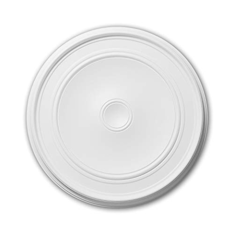 PRO[f]home® - Rosette 156044 Zierelement Deckenelement Zeitloses Klassisches Design weiß Ø 62 cm Profhome