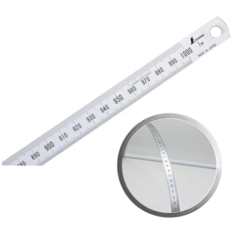 Shinwa 29033 Lineal aus Edelstahl 100 cm flexibel, biegsam - Stahllineal Metalllineal Schreinerlineal - 12547