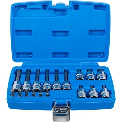 BGS 5171 | Bit-Einsatz-Satz | Antrieb Innenvierkant 6,3 mm (1/4") / 12,5 mm (1/2") | Innensechskant | 18-tlg.