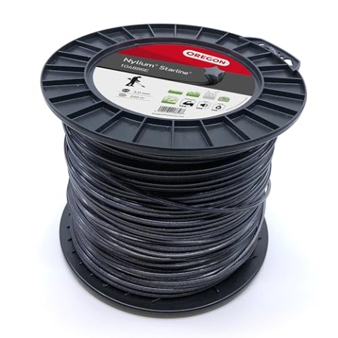 Oregon Nylum Star Trimmerfaden für Freischneider und Rasentrimmer, mit fünf Schneidkanten, strapazierfähiges Nylon in Profiqualität, kompatibel mit Benzintrimmern, 3 mm - 240 m (‎104886E)