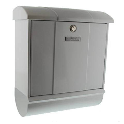 Burg-Wächter Briefkasten-Set mit integriertem Zeitungsfach, A4 Einwurf-Format, EU Norm EN 13724, Verzinkter Stahl, Olymp-Set 91600 W, Weiß