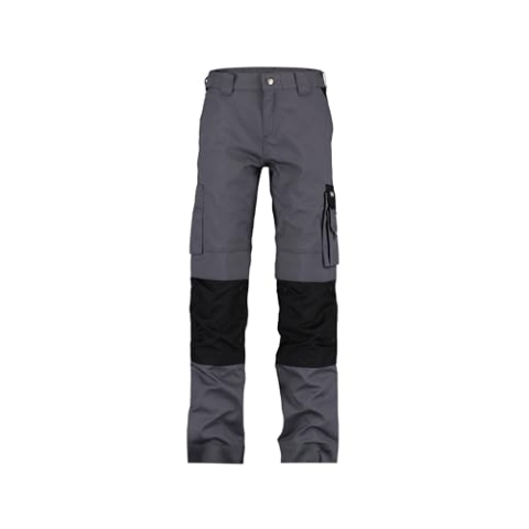DASSY® Boston Women Zweifarbige Arbeitshose mit Kniepolstertaschen für Damen - Größe 42 - ZEMENTGRAU/SCHWARZ