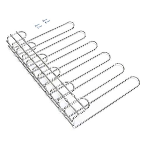 Emuca - Gläserhalter mit 5 Zeilen für Möbel, Gläserschiene für Regale oder Bars, 320 mm, Stahl, verchromt