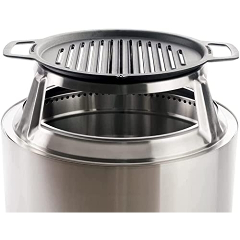 Solo Stove Yukon Grillrost mit Aufsatz, Gusseisen-Grillrost mit Edelstahlaufsatz - Erhöhung von 20,3 cm, Ergänzung für Yukon Feuerstelle, Gewicht: 9,8 kg, Ø 44,5 cm