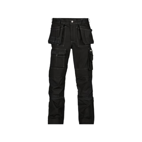 DASSY® Texas Canvas Arbeitshose mit Holstertaschen und Kniepolstertaschen - Größe 52 - SCHWARZ